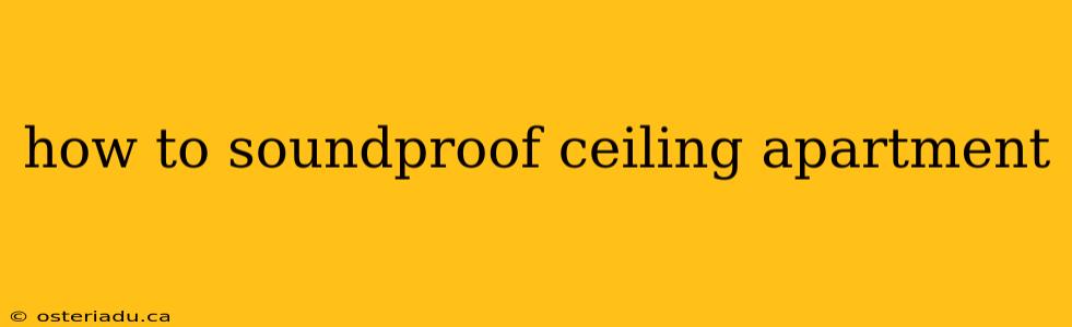 how to soundproof ceiling apartment