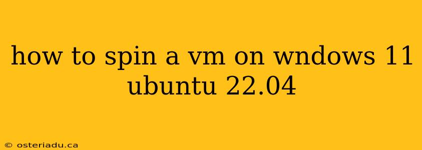 how to spin a vm on wndows 11 ubuntu 22.04