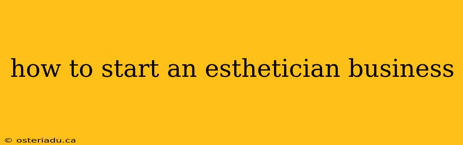 how to start an esthetician business