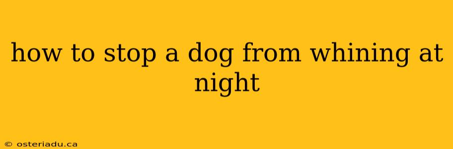 how to stop a dog from whining at night