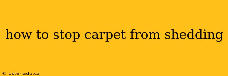 how to stop carpet from shedding