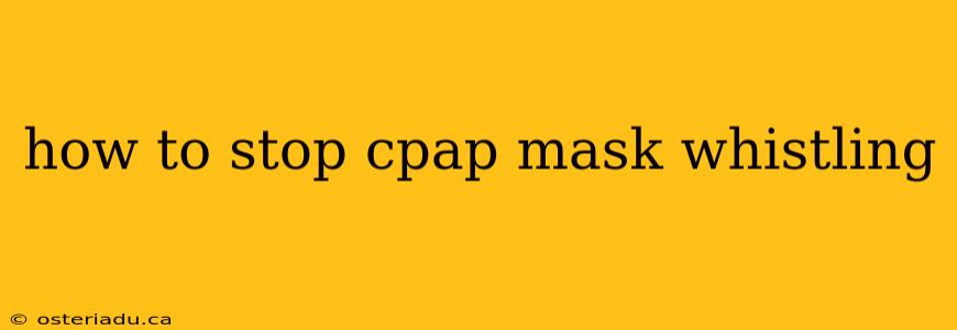 how to stop cpap mask whistling