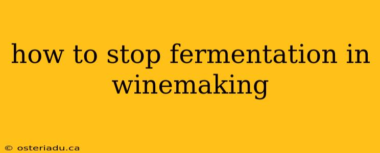 how to stop fermentation in winemaking