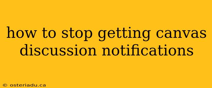 how to stop getting canvas discussion notifications