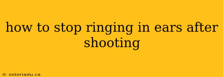 how to stop ringing in ears after shooting