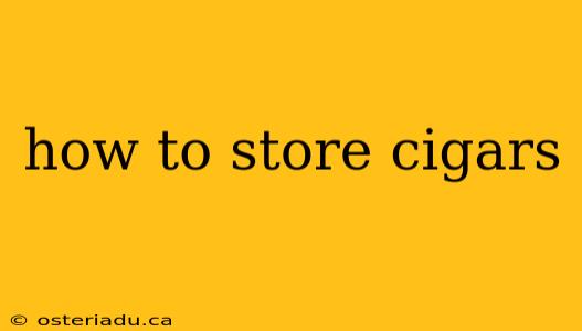 how to store cigars