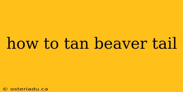 how to tan beaver tail