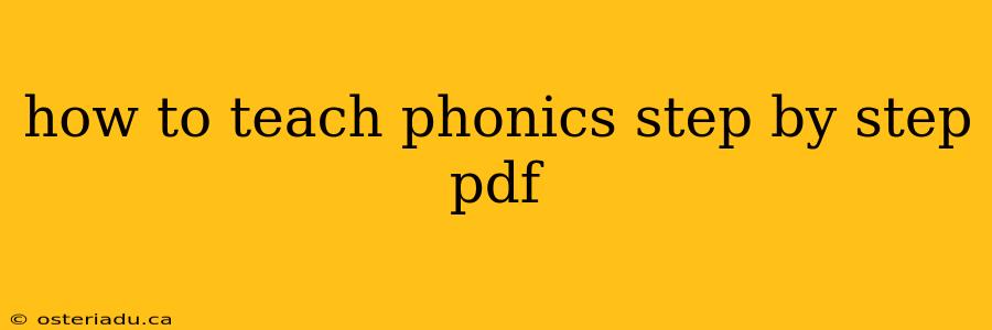 how to teach phonics step by step pdf