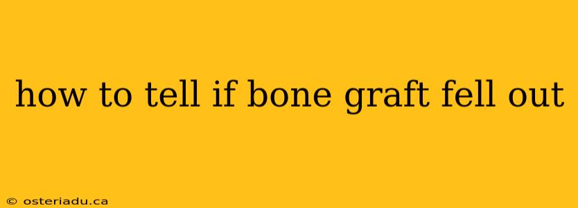 how to tell if bone graft fell out