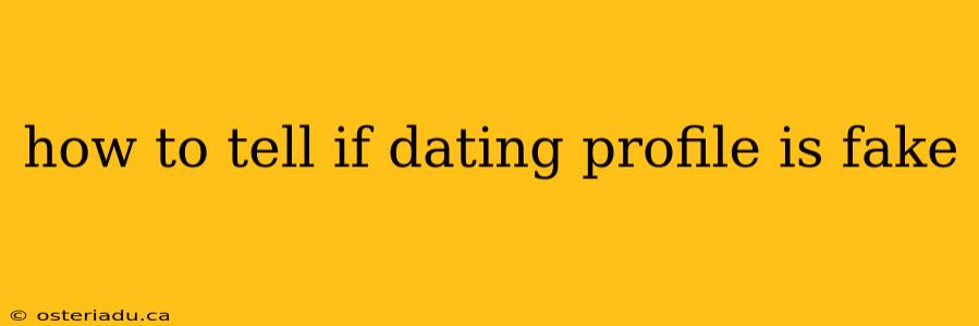 how to tell if dating profile is fake