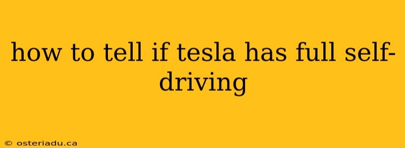 how to tell if tesla has full self-driving