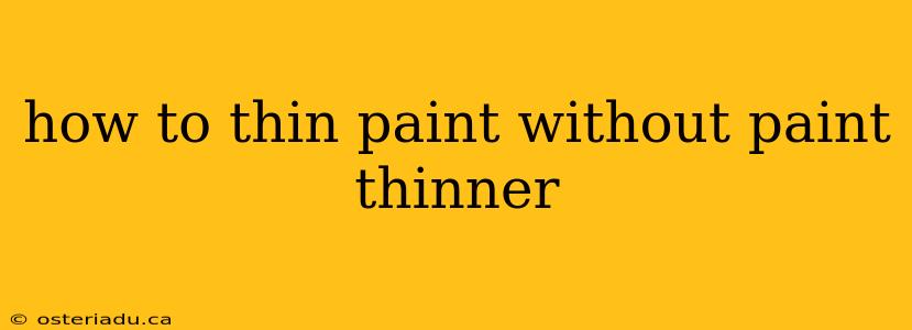 how to thin paint without paint thinner