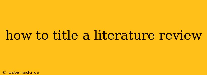 how to title a literature review