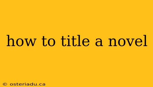 how to title a novel