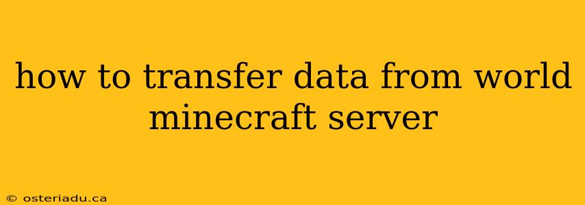 how to transfer data from world minecraft server