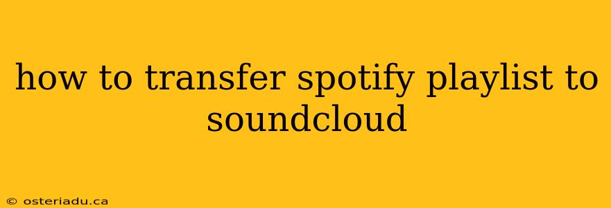 how to transfer spotify playlist to soundcloud