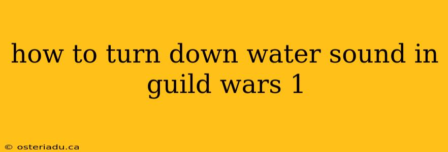 how to turn down water sound in guild wars 1