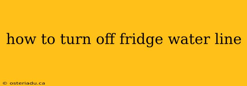 how to turn off fridge water line