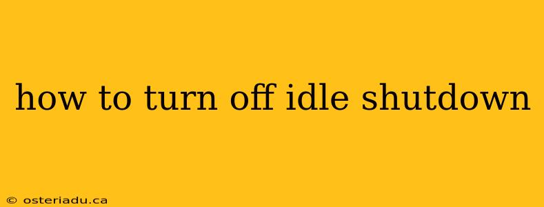 how to turn off idle shutdown