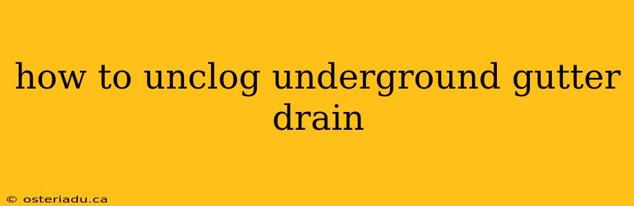 how to unclog underground gutter drain