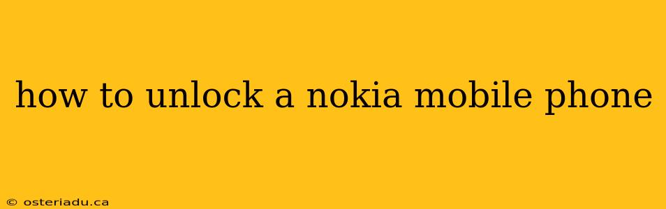 how to unlock a nokia mobile phone