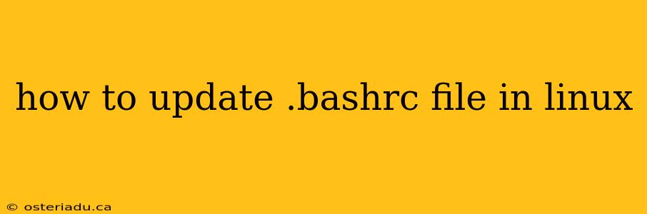 how to update .bashrc file in linux