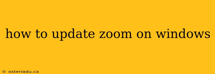 how to update zoom on windows