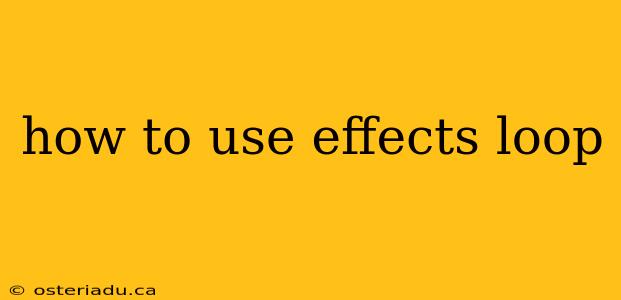 how to use effects loop