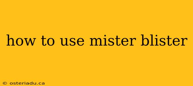 how to use mister blister