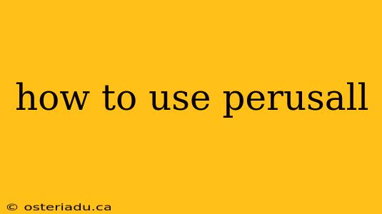 how to use perusall