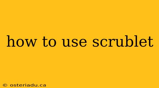 how to use scrublet