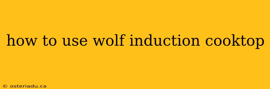 how to use wolf induction cooktop