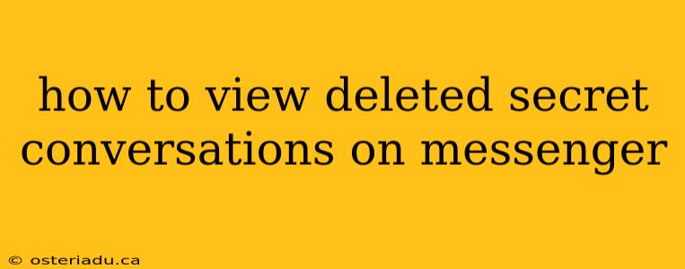 how to view deleted secret conversations on messenger