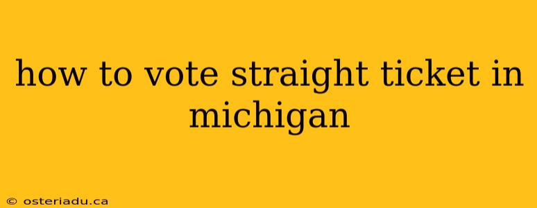 how to vote straight ticket in michigan