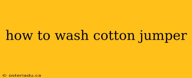 how to wash cotton jumper