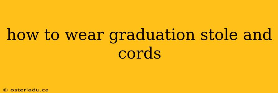 how to wear graduation stole and cords