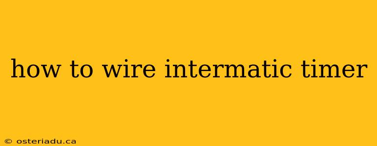 how to wire intermatic timer