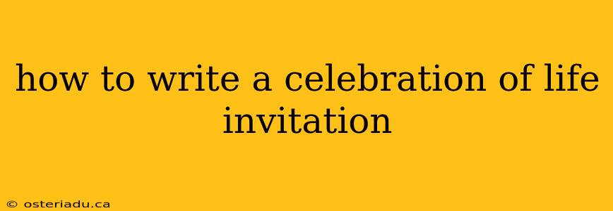 how to write a celebration of life invitation