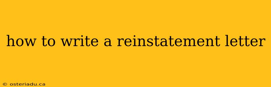 how to write a reinstatement letter